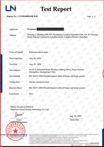 Vista previa del informe de seguridad fotobiológica EN 62471 e IEC 62471