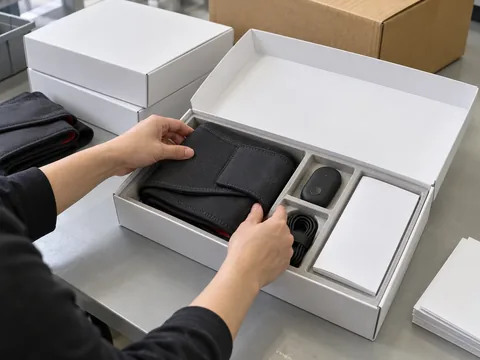 Escena del proceso de preparación de envases.