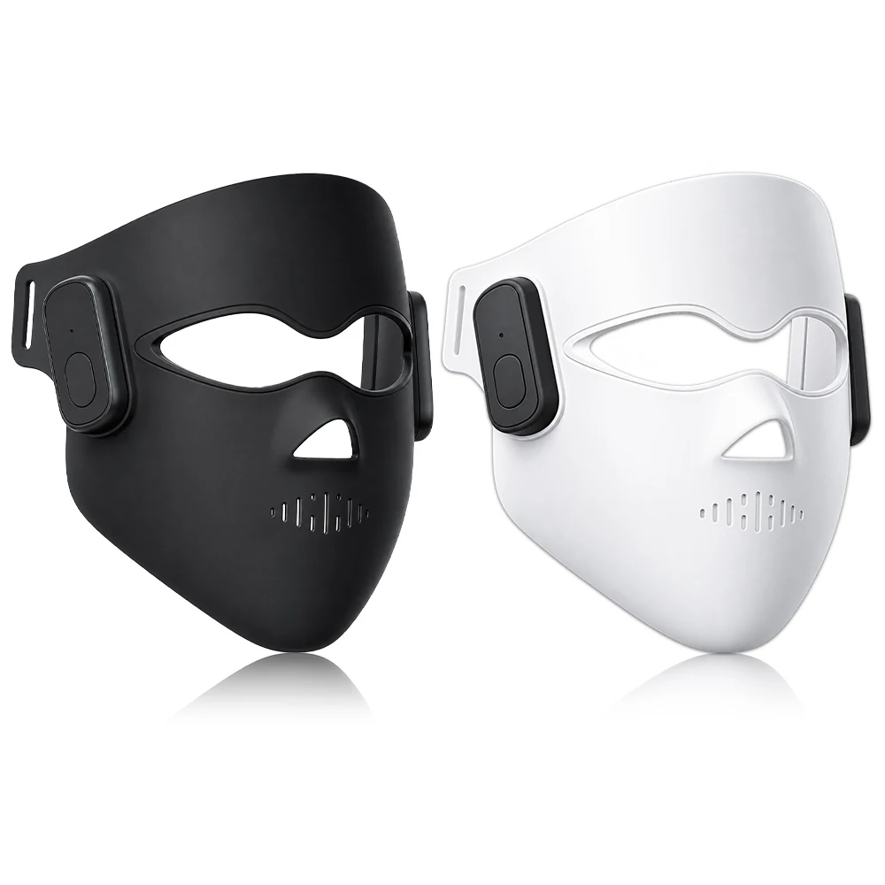 Black and white red light mask models shown side by side